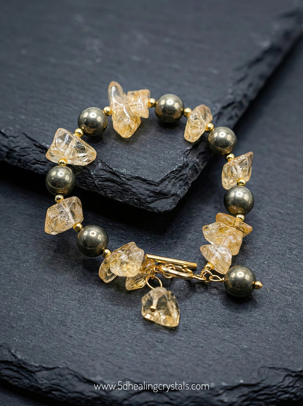 Pyracite [Citrine + Pyrite Money Magnet Bracelet]