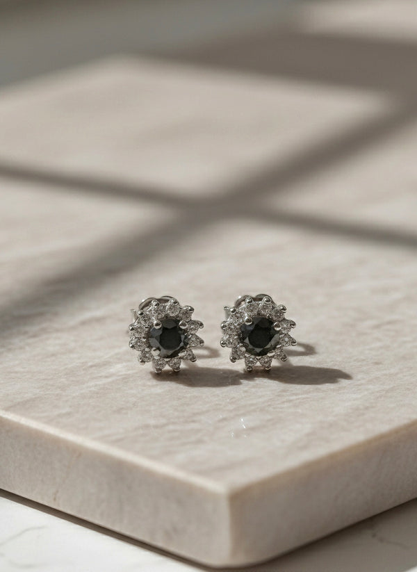 Black Diamond “Diamante Negra” Stud Earrings