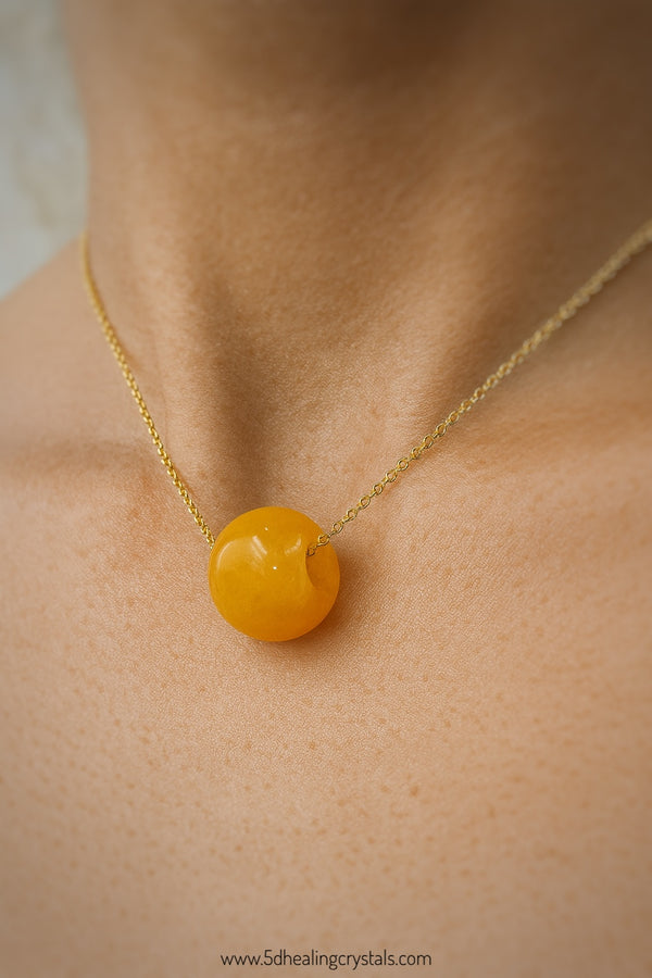 Yellow Jade Floating Pendant