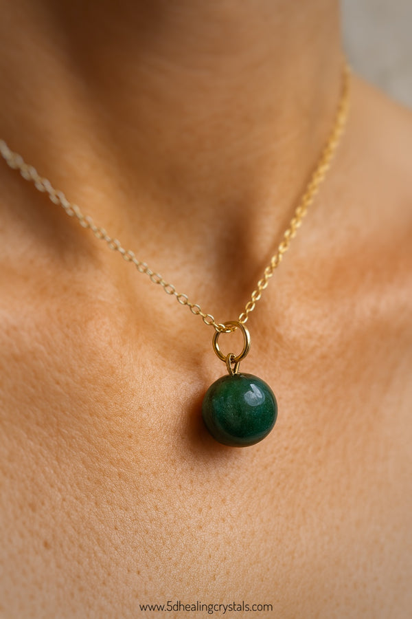 Moss Agate Sphere Pendant