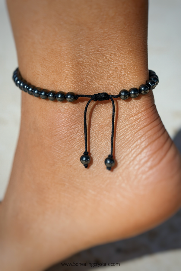 5D Grounding Anklet (Hematite)