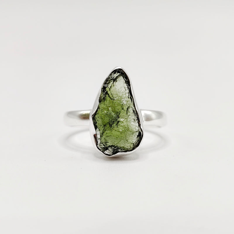 Raw Moldavite Ring (Size 7)