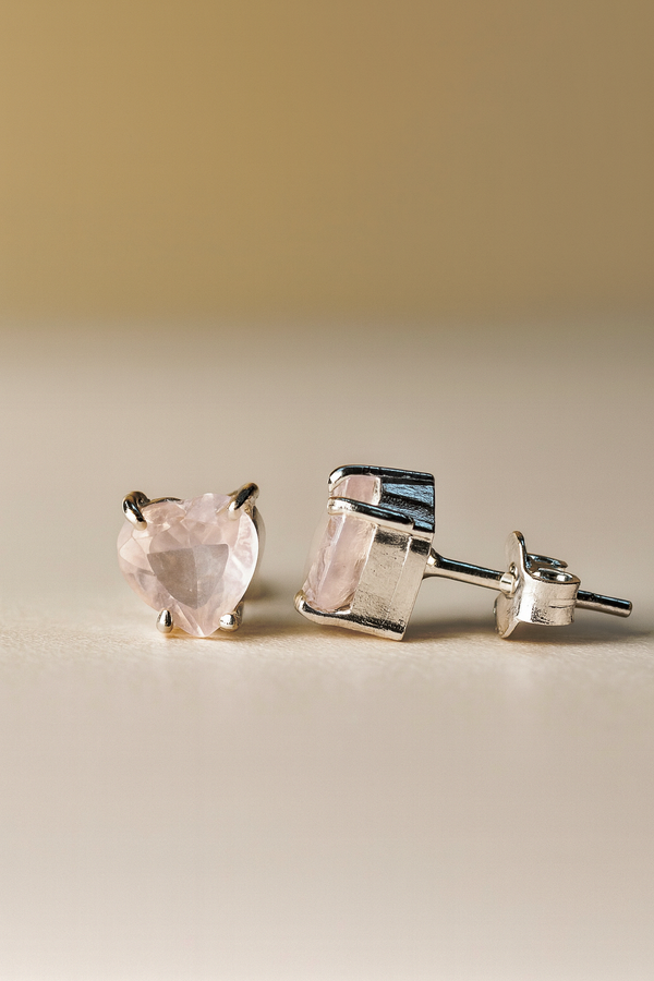 Rose Quartz Stud Earrings