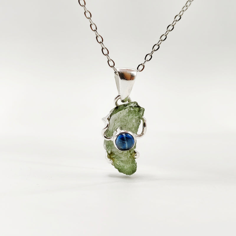 Moldavite x Blue Kyanite Pendant 02