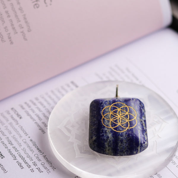 Lapis lazuli flower of life pendant