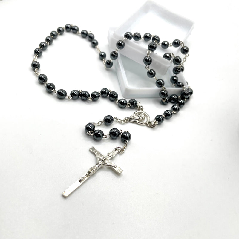 Hematite Rosary with Case