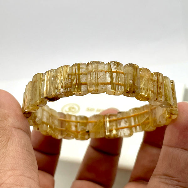 Golden Rutilated Quartz Bangle 12mm by 6mm