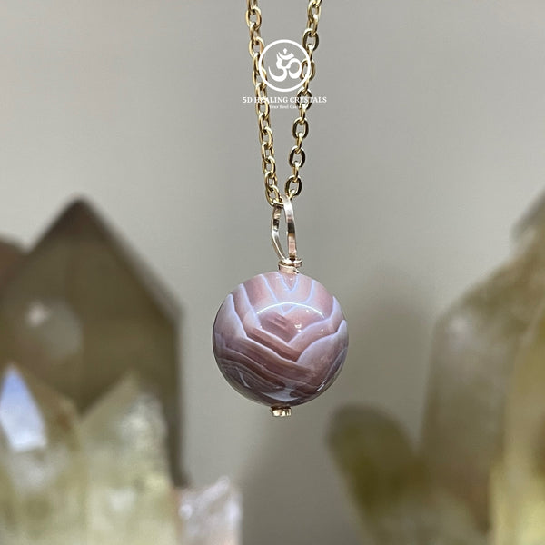 Botswana agate sphere pendant