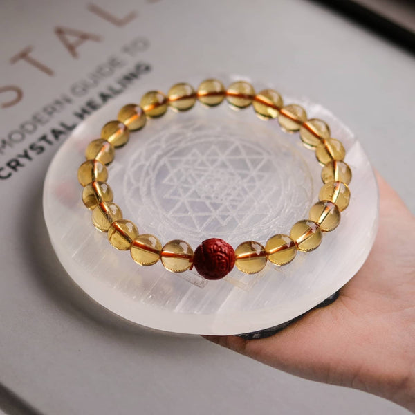 High grade citrine with cinnabar