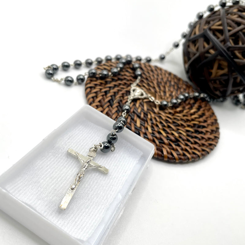 Hematite Rosary with Case