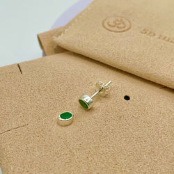 Emerald Earrings Silver Setting V2
