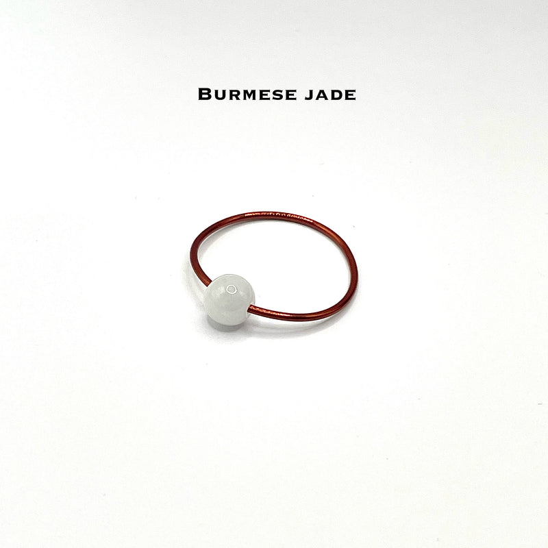 Burmese Jade Ring in Copper Dainty