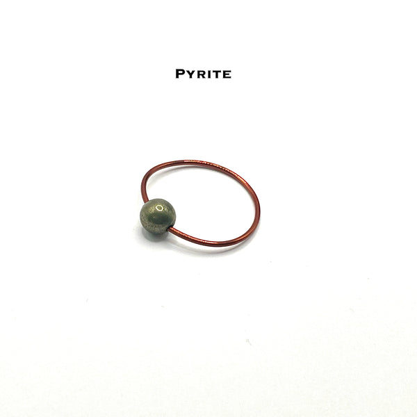 Pyrite Ring in Copper Dainty
