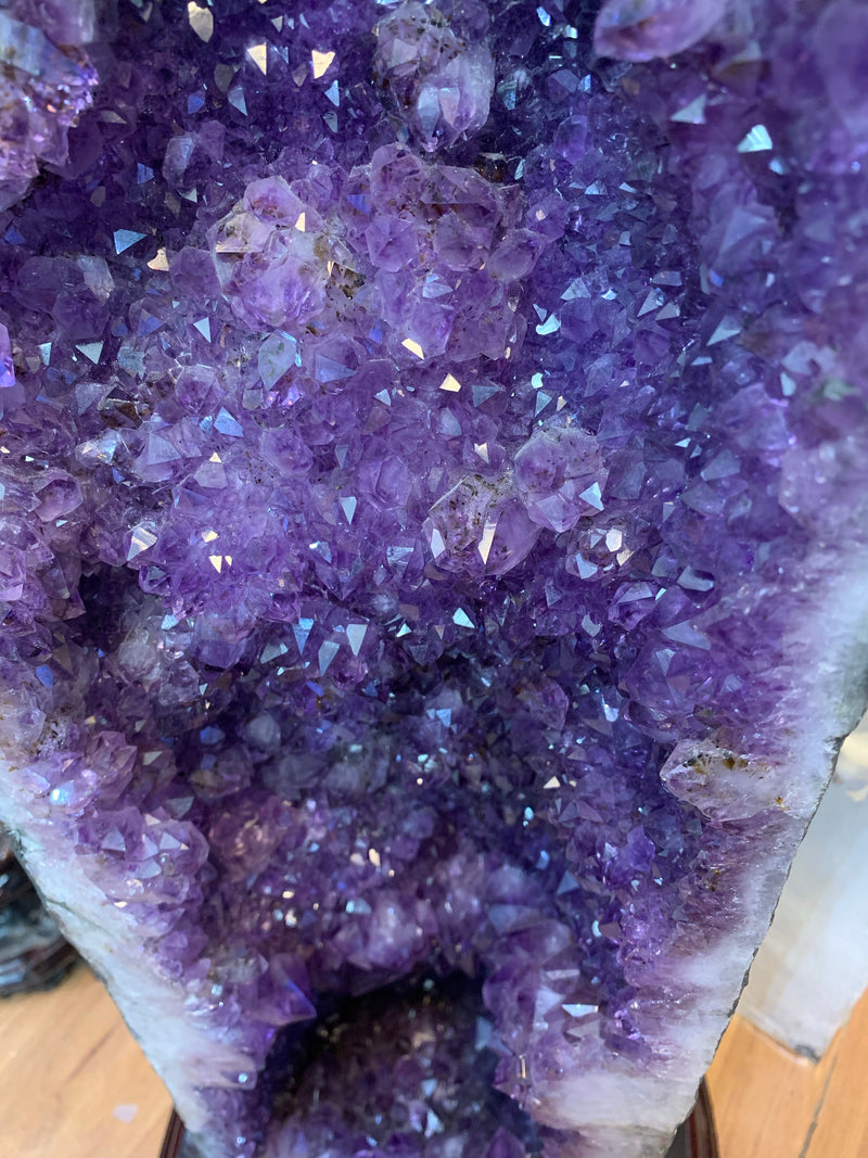 Amethyst geode cave cathedral with super seven inclusions