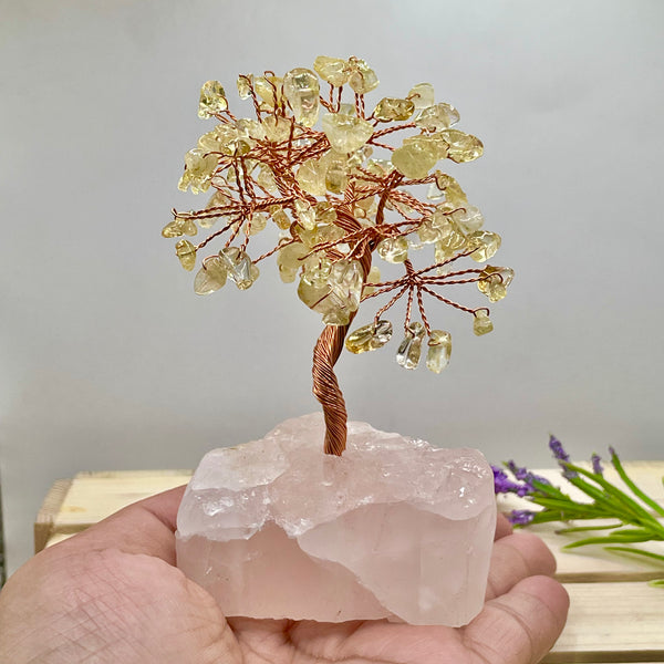 Citrine Money Tree with Rose Quartz Base