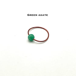 Green Agate Ring in Copper Dainty