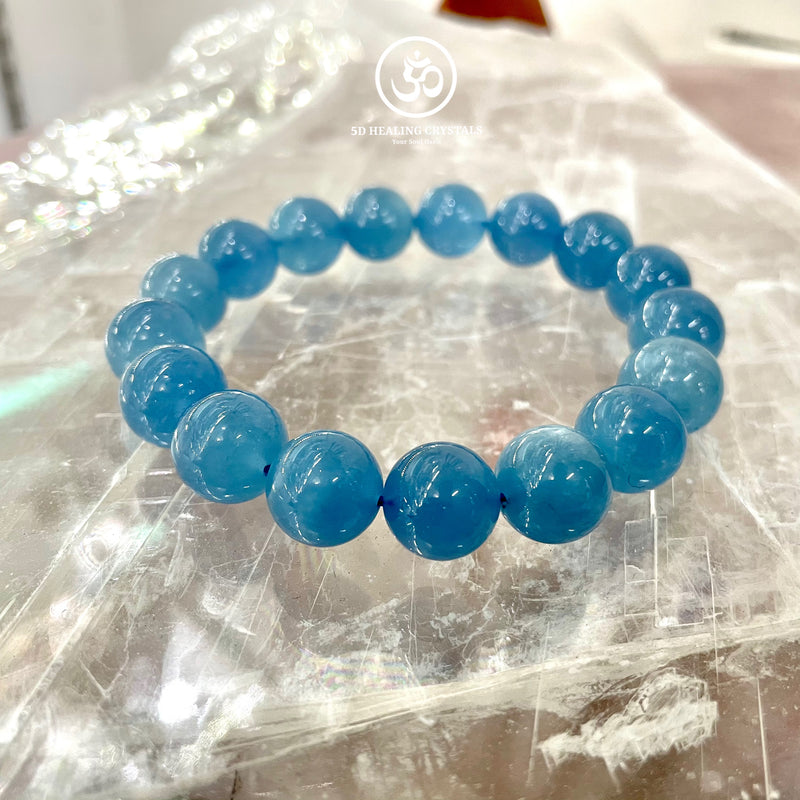 Amazon.com: 6.8mm Natural Blue Aquamarine Crystal Rough Bracelet Beads  Healing : Clothing, Shoes & Jewelry