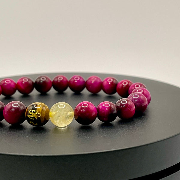 Viva Magenta Tiger Eye Citrine