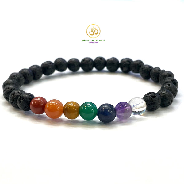 Lava stone pride 7 chakra bracelet