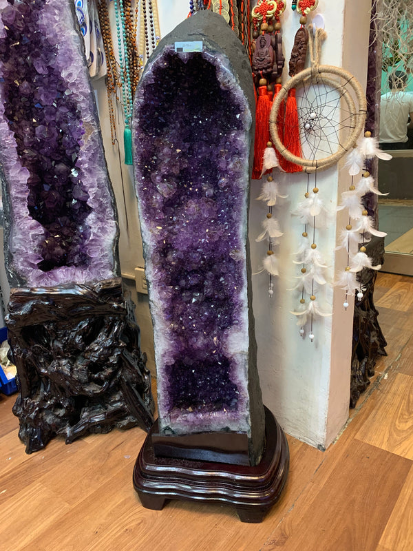 Amethyst geode cave cathedral with super seven inclusions