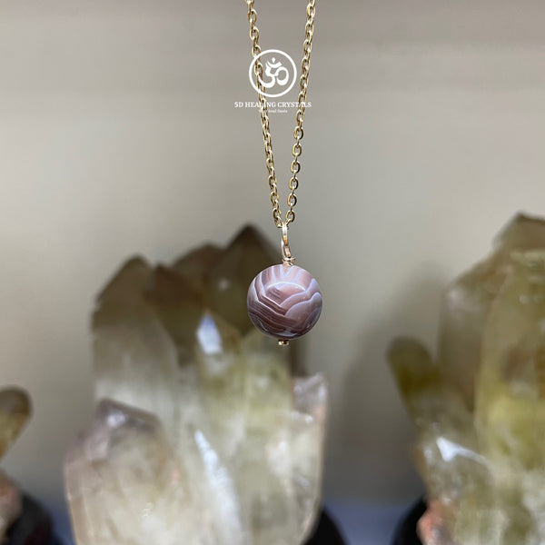 Botswana agate sphere pendant