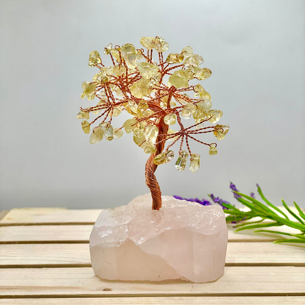 Citrine Money Tree with Rose Quartz Base