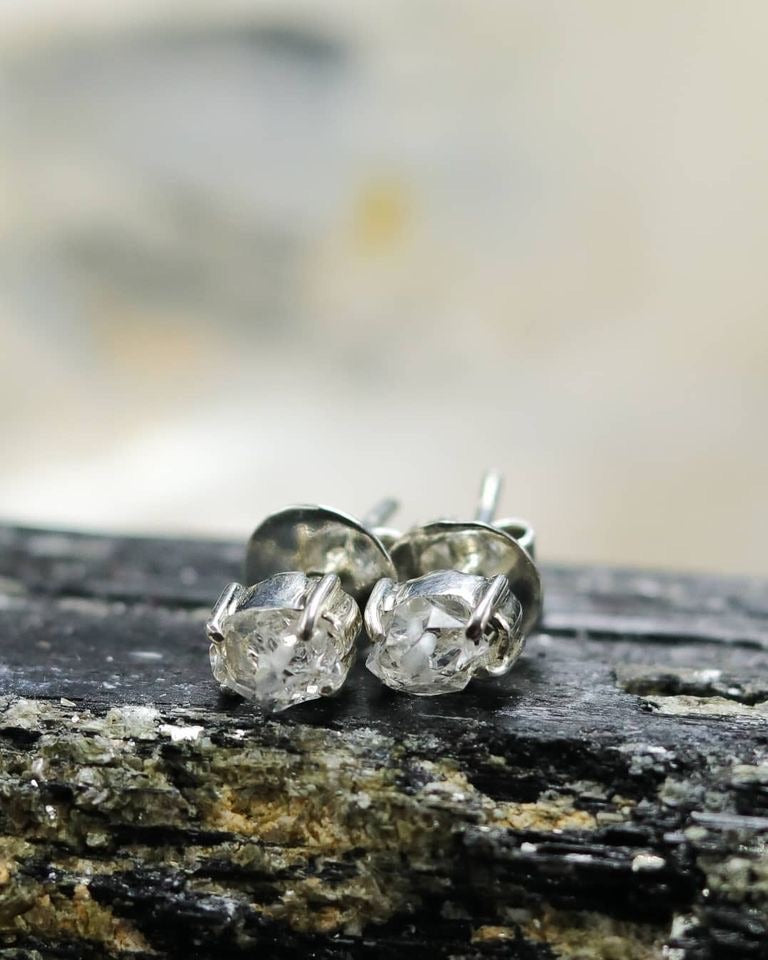 Herkimer diamond stud earrings