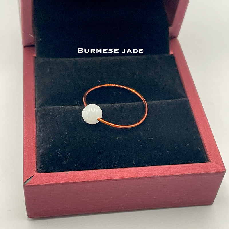 Burmese Jade Ring in Copper Dainty