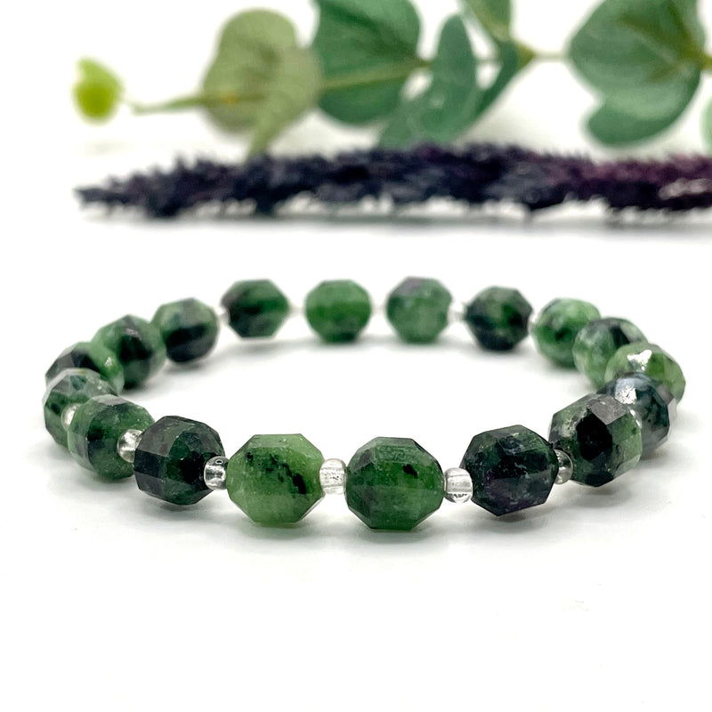 Ruby Zoisite Faceted Bracelet