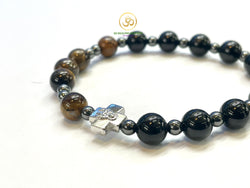 Black tourmaline and Tigers eye Rosary