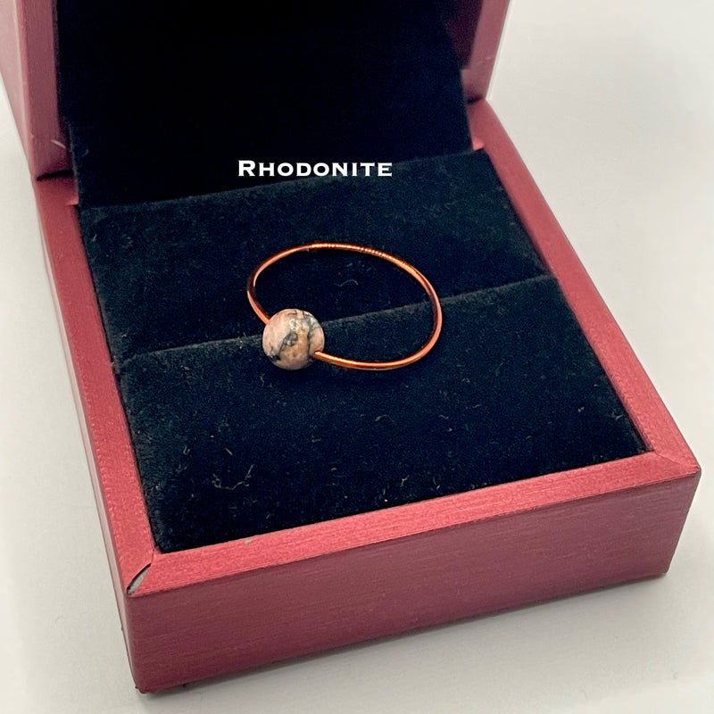 Rhodonite Ring in Copper Dainty
