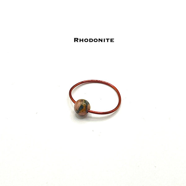 Rhodonite Ring in Copper Dainty