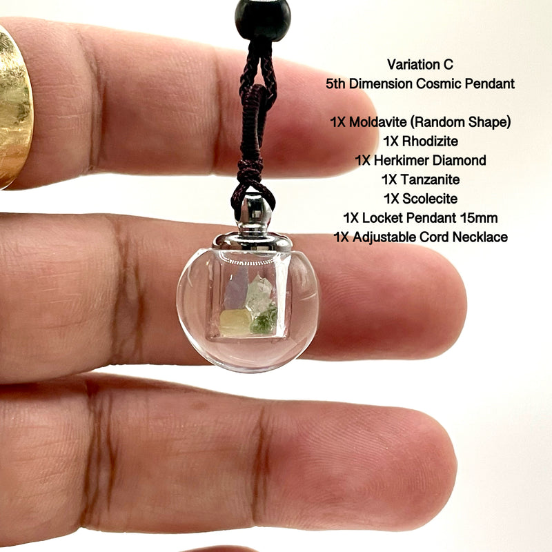 5D Moldavite Chips locket Cosmic Pendant 15mm ⭐️⭐️⭐️⭐️⭐️