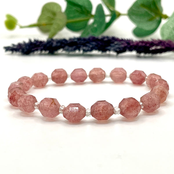 Strawberry Quartz Faceted Bracelet