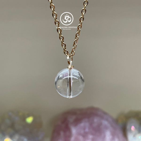 Clear Quartz master healer sphere pendant