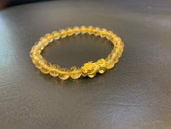 Citrine with piyao 6mm 24k Gold