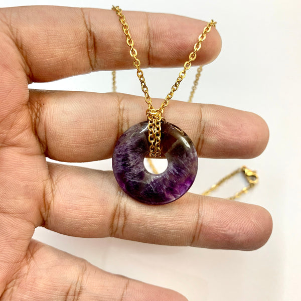 Amethyst donut Pendant